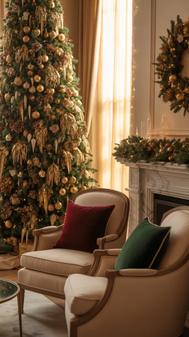 Gilded Christmas Parlor Aglow