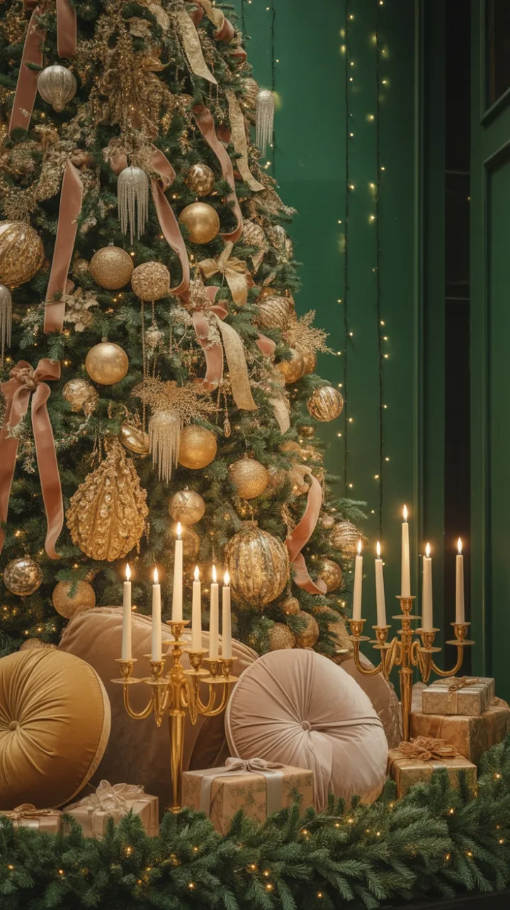 Gilded Holiday Window in Velvet, Gold and Light
