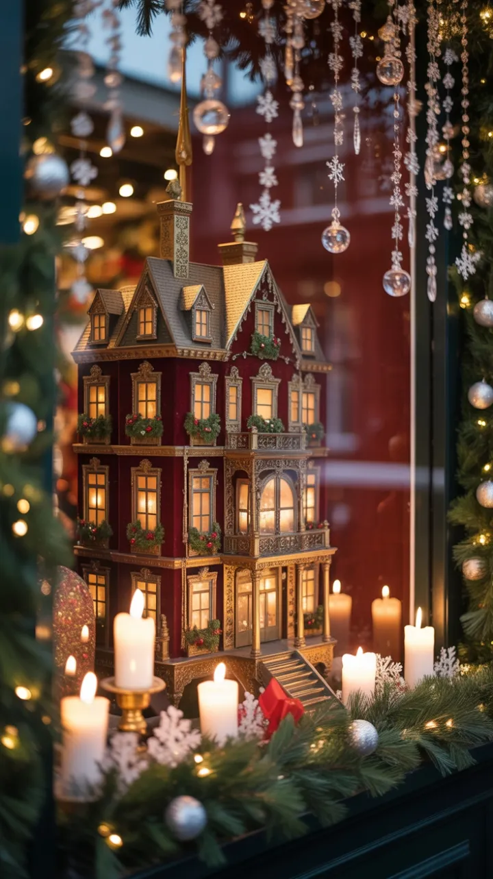 Gilded Velvet Victorian Christmas Mansion in Candlelight