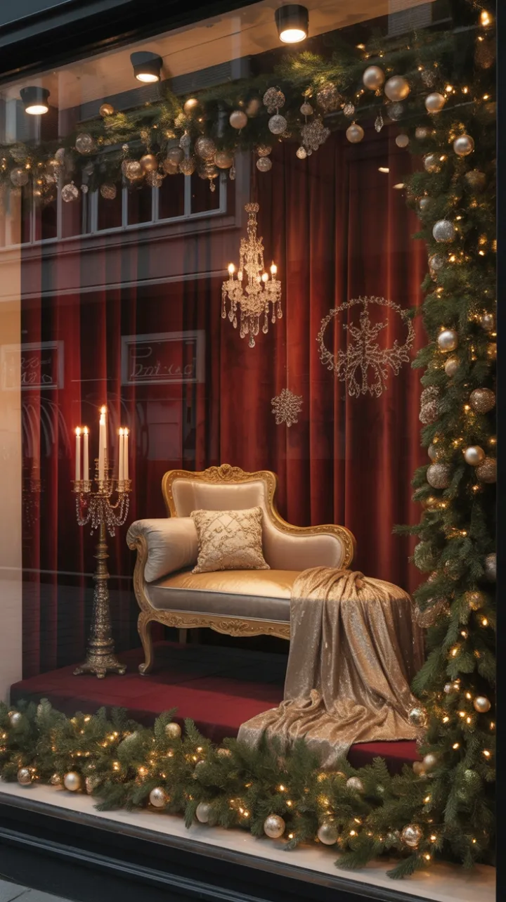 Gilded Christmas Sanctuary in Burgundy Velvet