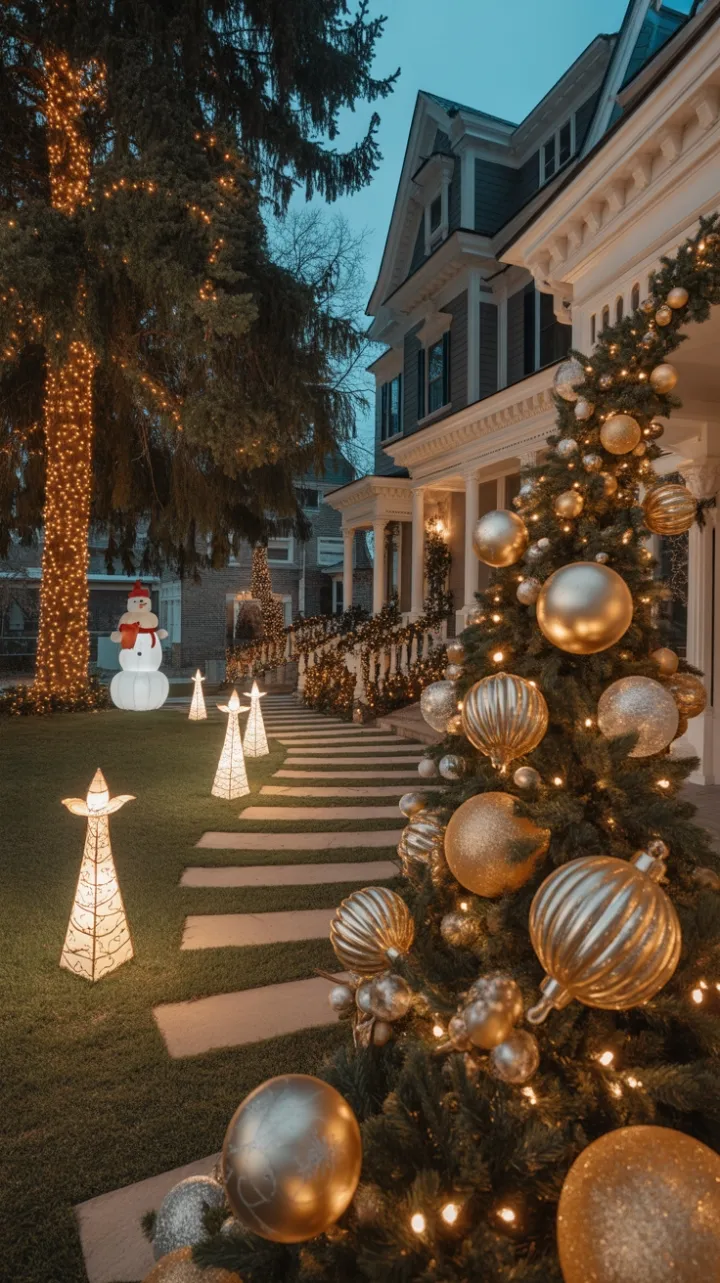 Victorian Holiday Splendor Draped in Gold and Light
