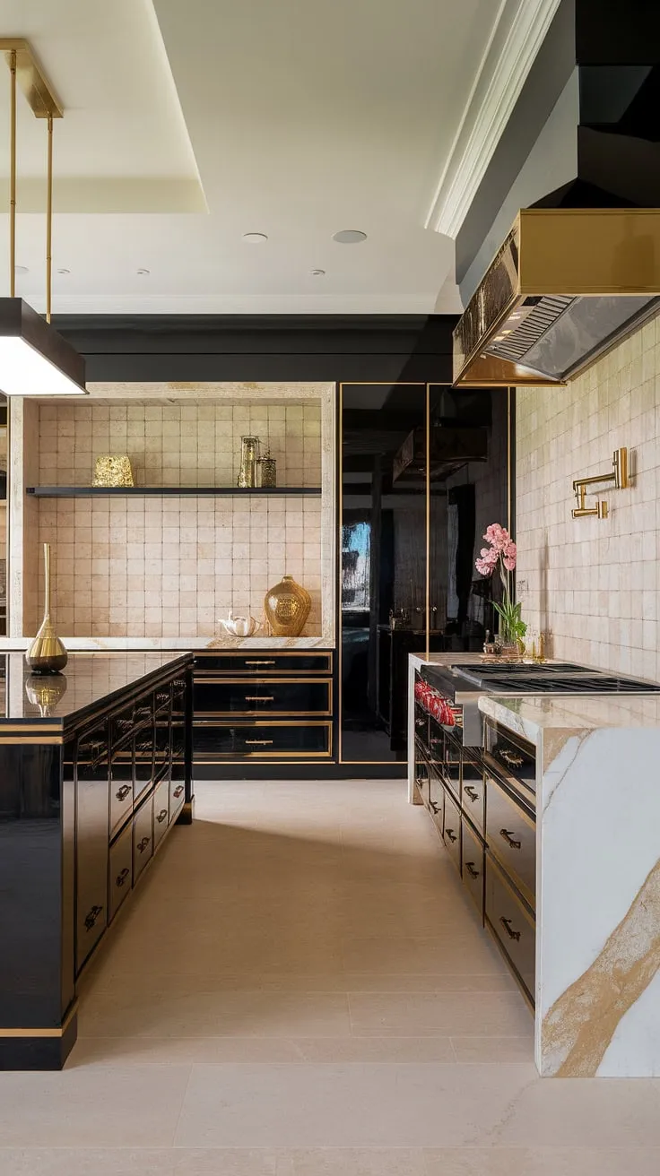 Experience the pinnacle of luxury kitchens with this stunning modern luxury kitchen.  The exquisite modern kitchen cabinetry design and impeccable modern kitchen interiors create an atmosphere of unparalleled elegance.