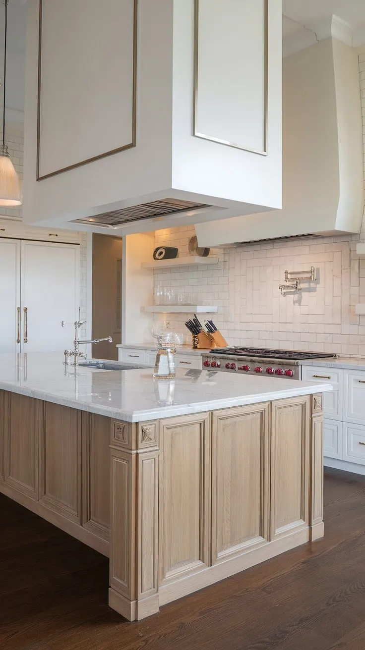 The epitome of modern luxury: this elegant kitchen design showcases exquisite contemporary cabinetry and seamlessly blends sophistication with functionality.  A true testament to the artistry of luxury kitchen interiors.