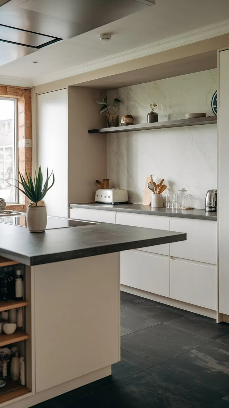 Experience the pinnacle of luxury contemporary kitchen design.  Modern kitchen interiors meet sleek, modern kitchen cabinetry design in this breathtaking space, defining the ultimate in luxury kitchens.