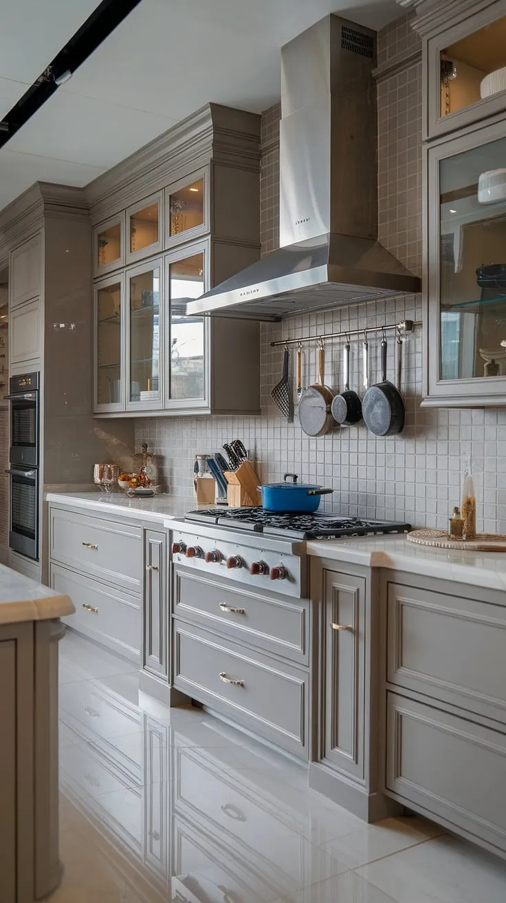 Experience the pinnacle of luxury contemporary kitchen design.  Modern kitchen interiors are redefined with this stunning example of modern kitchen cabinetry design, creating a truly elegant and luxurious space.