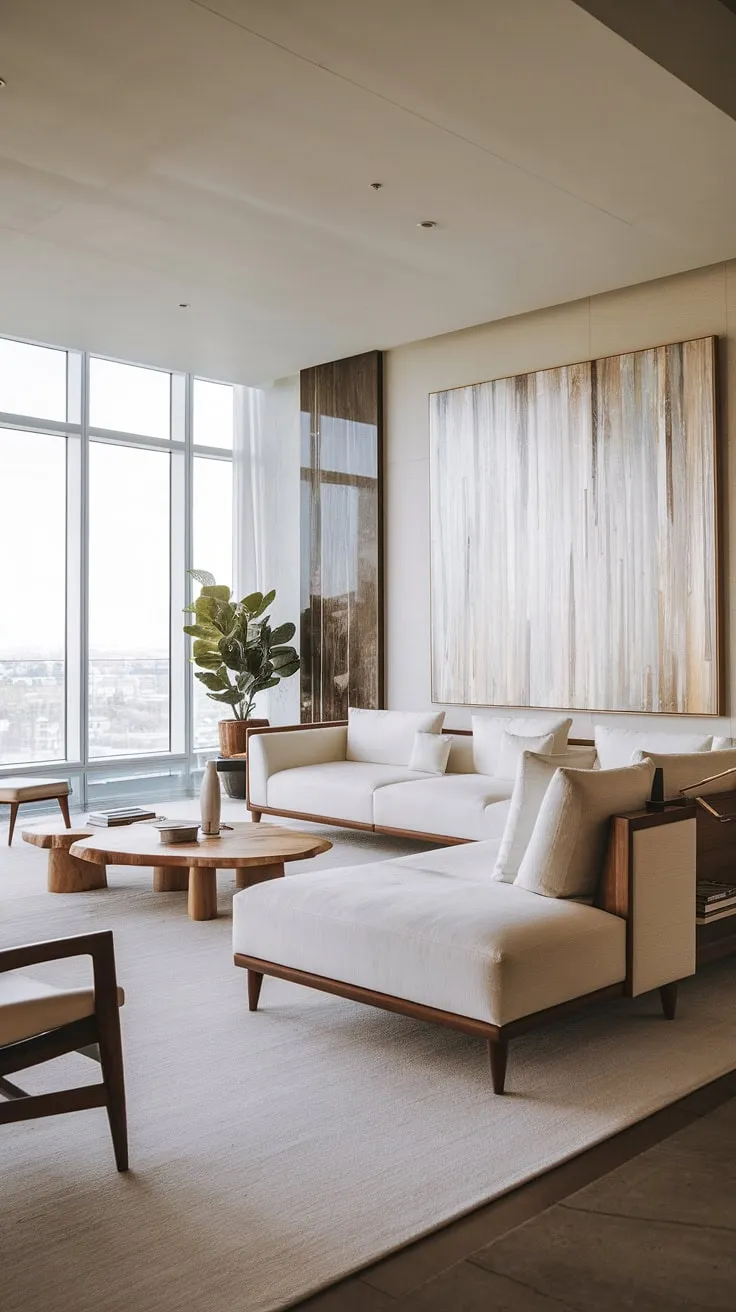 Experience the unparalleled luxury of this penthouse living room.  The epitome of contemporary design, this space embodies the best in luxury homes interior, setting a new standard for luxury apartments and inspiring luxury house plans worldwide.