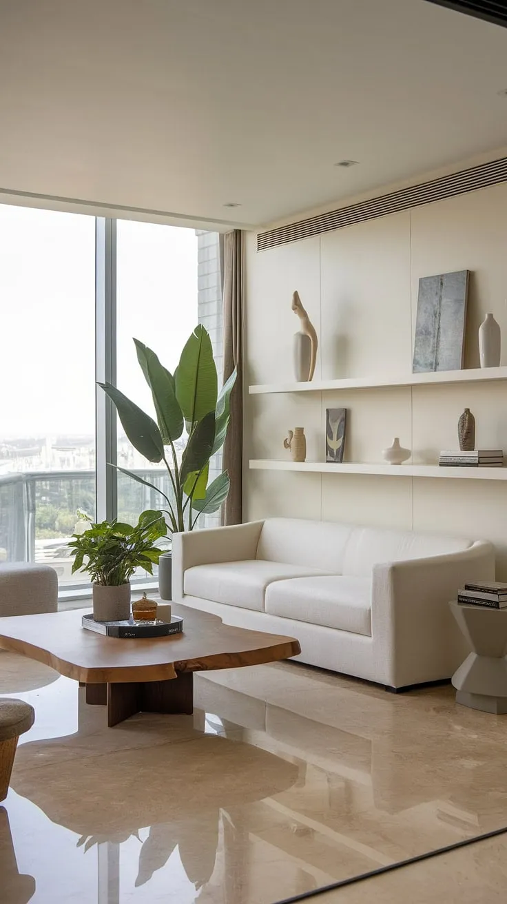 Soaring ceilings and breathtaking city views define this penthouse living room, a testament to luxury contemporary living.  The epitome of luxury homes interior design, this space embodies the sophisticated lifestyle offered by luxury apartments and inspires the creation of exceptional luxury house plans.