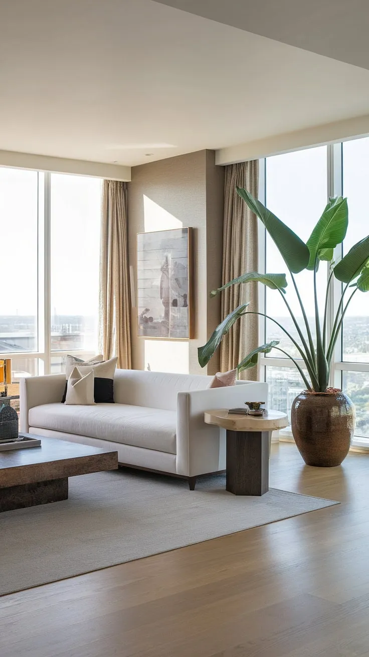 Indulge in the epitome of penthouse living. This luxury contemporary living room, showcasing the finest in luxury homes interior design, exemplifies the height of sophistication found in our luxury apartments and luxury house plans.