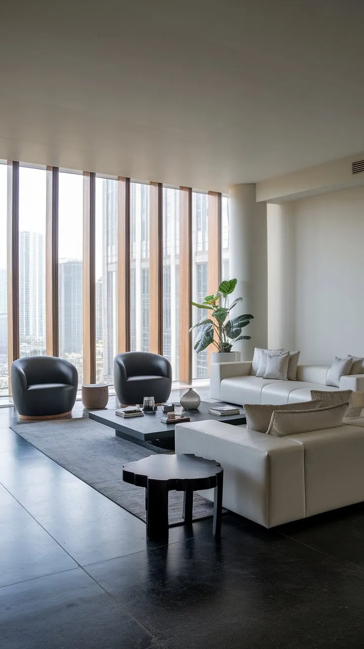 Indulge in the epitome of penthouse living. This luxury contemporary living room, showcasing the finest in luxury homes interior design, exemplifies the unparalleled sophistication of luxury apartments and luxury house plans.