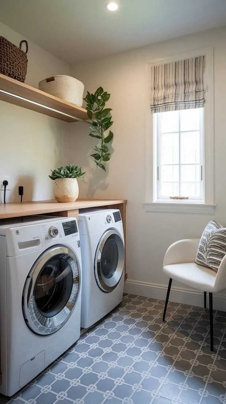 Transform your laundry routine with this modern utility room.  This luxury laundry space boasts a sophisticated design, proving that even a modern laundry room can be a haven of style.  Find inspiration for your own luxury laundry with these luxury laundry room ideas, creating the dream laundry room you've always envisioned.