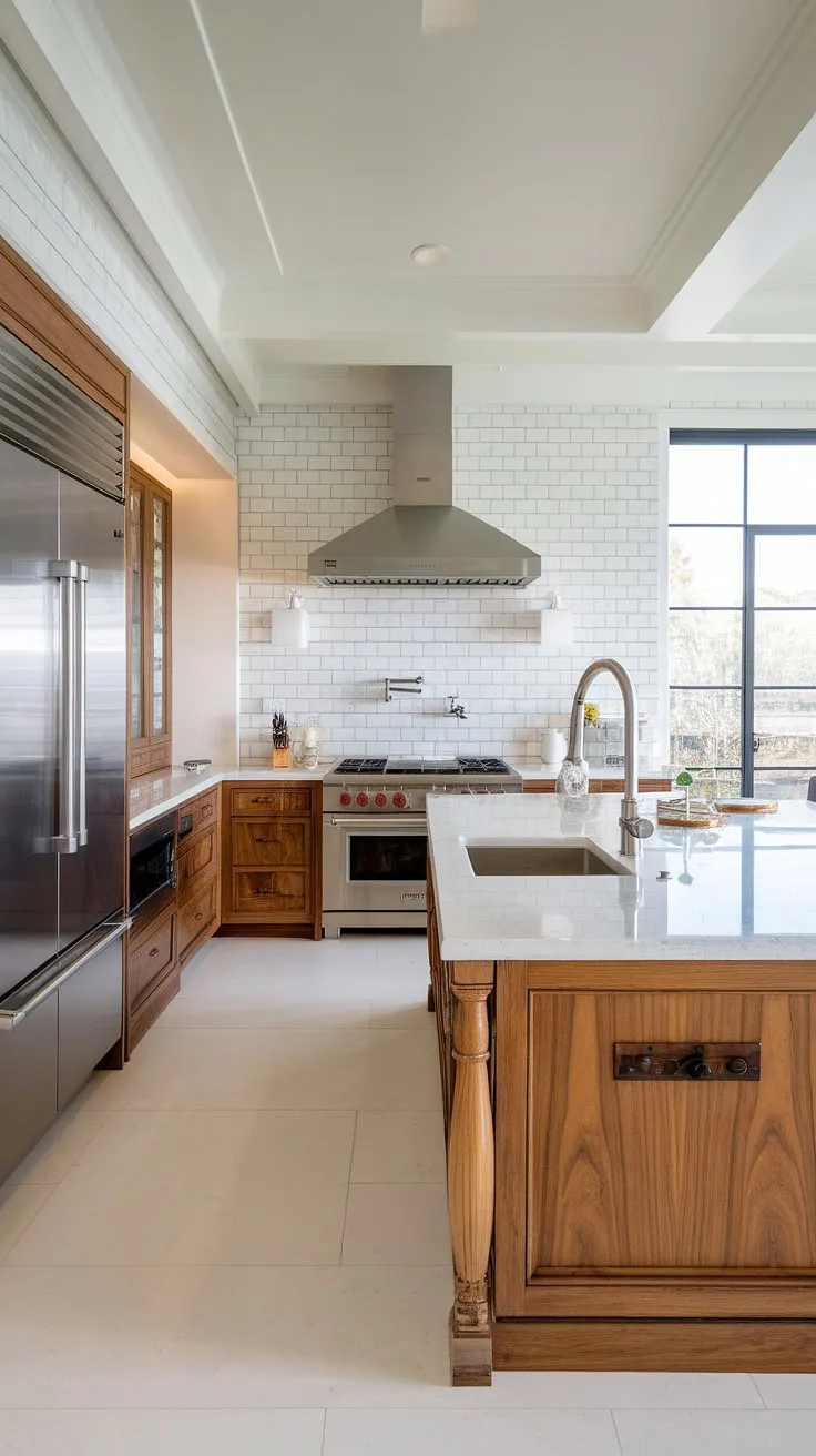 Sunlight streams into this stunning open-concept kitchen, illuminating the sleek white quartz countertops and subway tile backsplash. The large island, complete with a built-in sink and state-of-the-art faucet, is the perfect centerpiece for culinary creations and effortless entertaining. A dream kitchen, indeed.