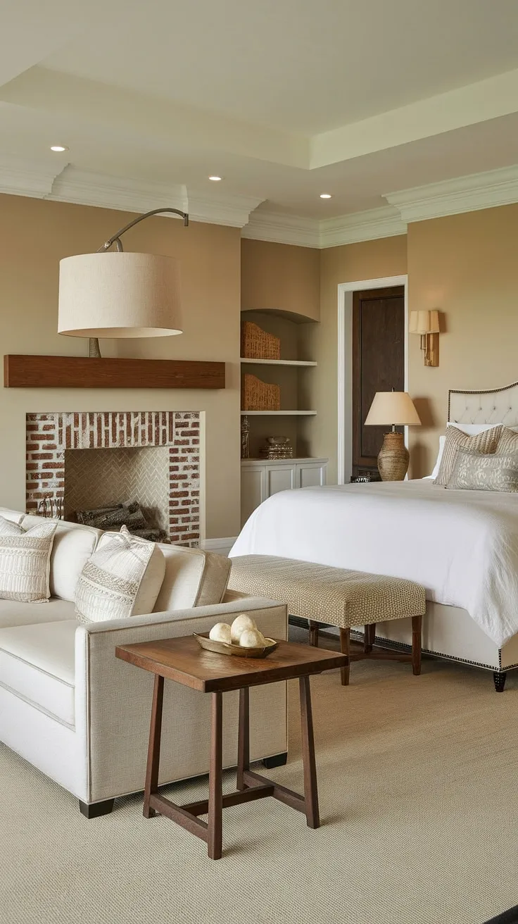 Unwind in this dream master suite, featuring a cozy fireplace and a relaxing bedroom sitting area. The perfect bedroom layout for ultimate comfort.