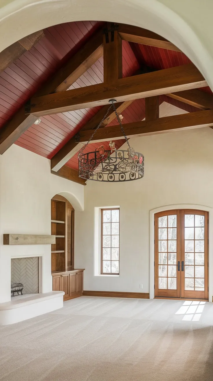 A sunlit Mediterranean-style ranch home features a captivating blend of architectural styles and warm, inviting interiors.