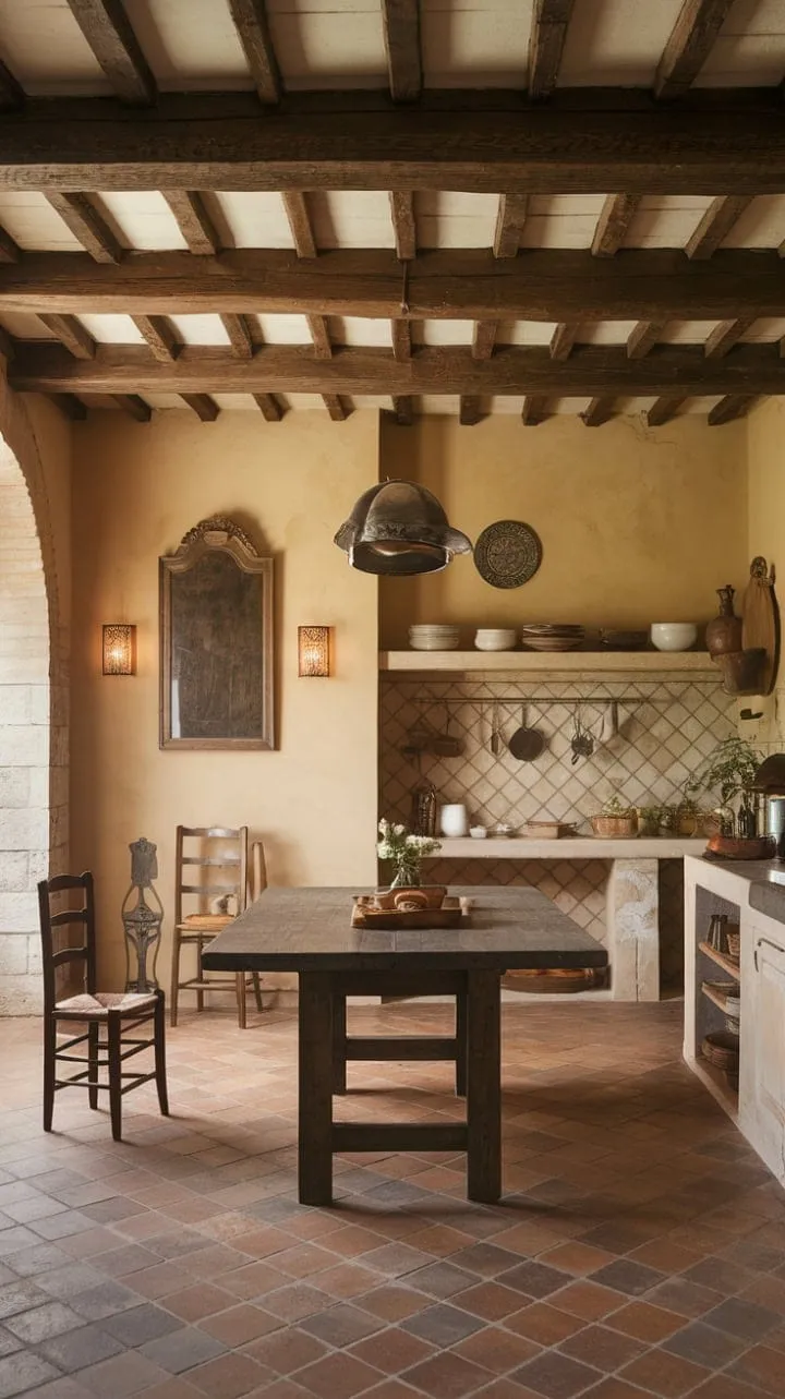 In a sunlit Tuscan kitchen, the aroma of simmering tomatoes mingles with the warmth of rustic charm, creating a timeless backdrop for cherished family memories.