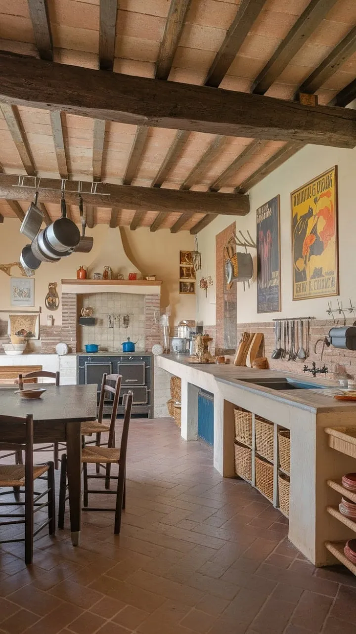 In a sun-kissed Tuscan kitchen adorned with rustic charm, the air brims with the aroma of herbs, transforming it into a timeless sanctuary for culinary adventures and cherished memories.