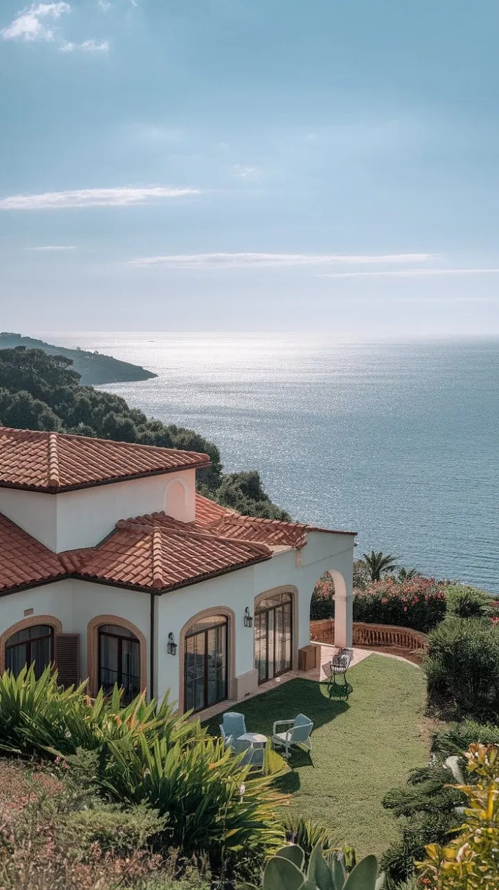Nestled among cypress trees and terracotta roofs, this hillside villa offers a dreamy Mediterranean escape with stunning sea views and the allure of leisurely wine-filled afternoons.