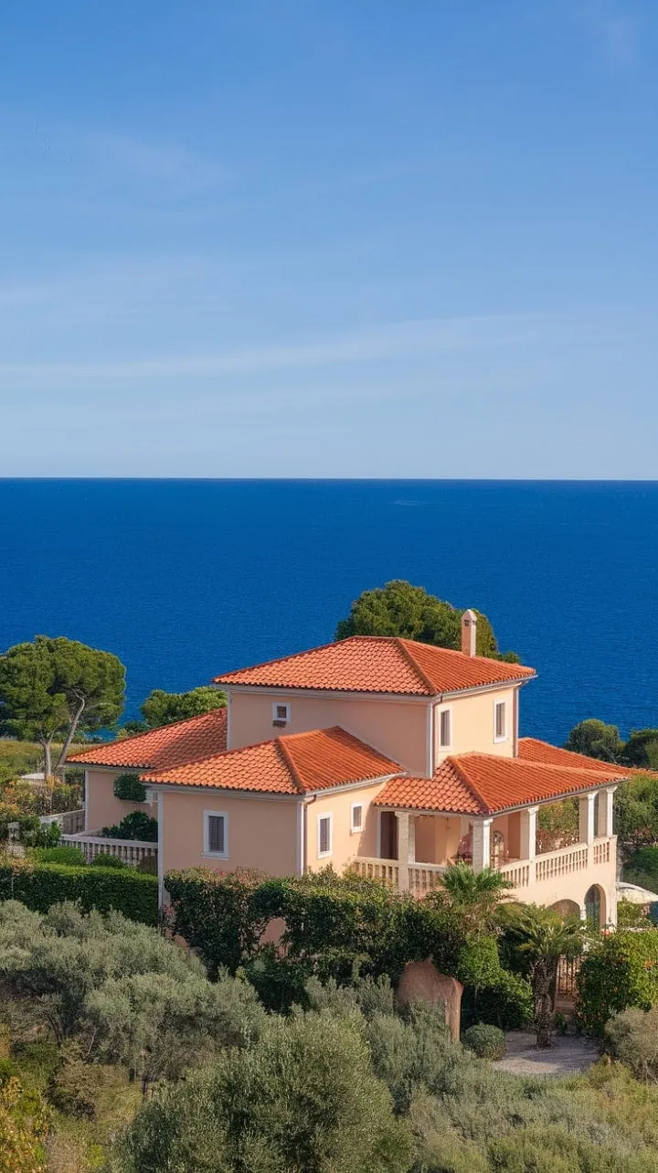 Nestled on a hillside by the shimmering Mediterranean, this villa is a vibrant sanctuary that enchants with its sunlit charm and starlit serenity.