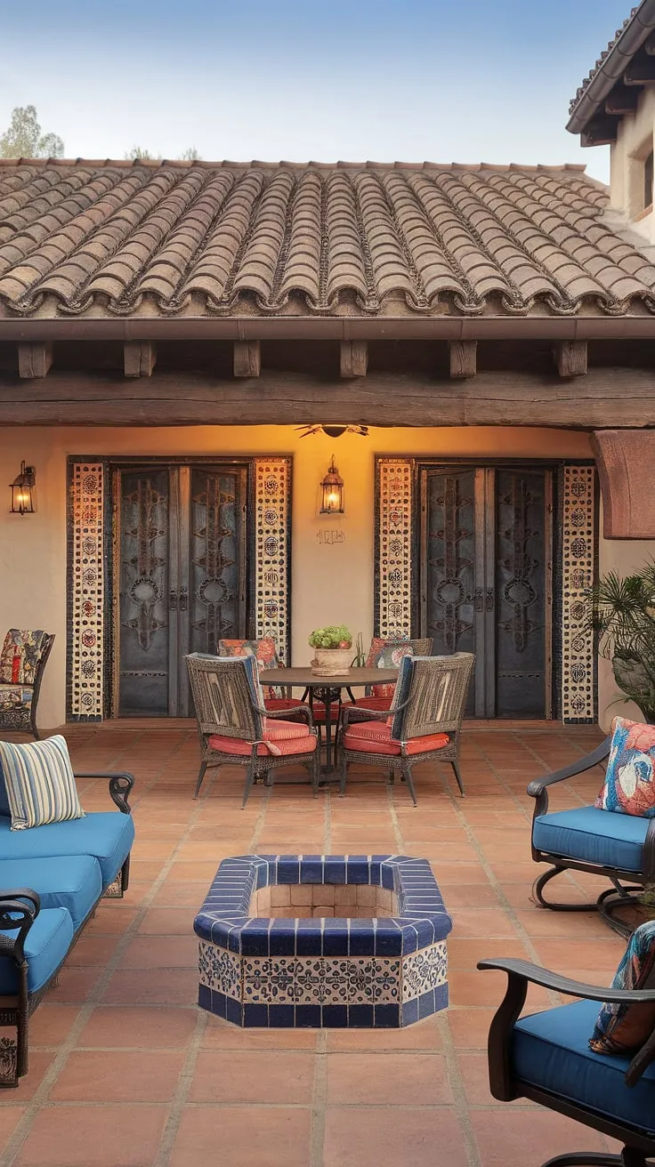 This tranquil patio, with its inviting wooden patio stair leading down to a lush garden, offers the perfect blend of outdoor living and natural beauty.  The small deck to patio transition is seamless, showcasing clever stepped patio ideas and inspiring patio stairs ideas for your own backyard oasis.  Consider this a charming example of a step down patio or even a diy ground level deck project.