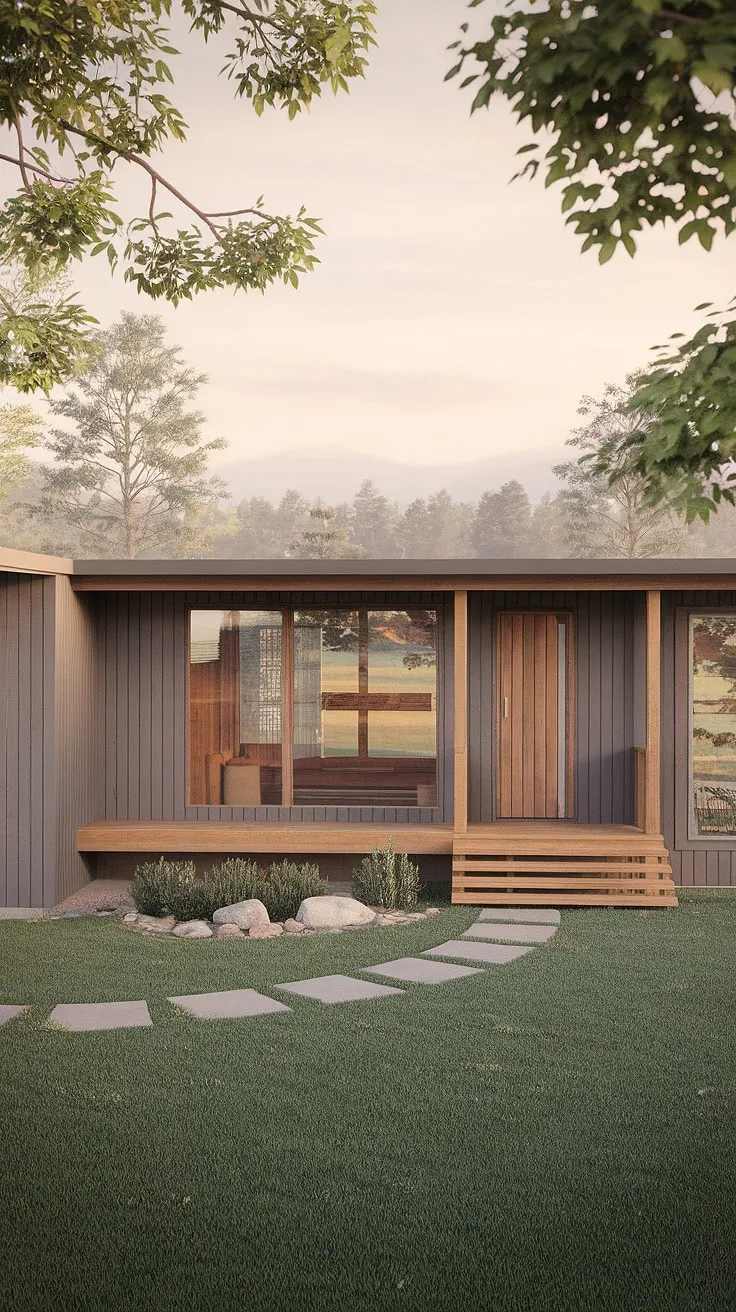 A testament to timeless design, this mid-century farmhouse seamlessly blends architectural sophistication with the serene beauty of its natural surroundings. The carefully curated landscape and minimalist aesthetic create a harmonious balance, offering a peaceful retreat where one can reconnect with nature and find solace in simplicity.