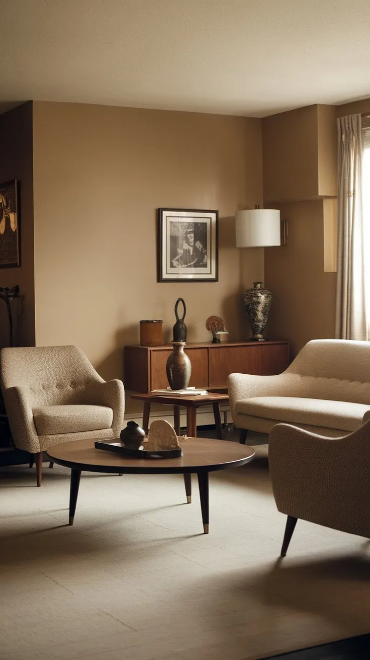 A glimpse into the meticulously curated world of Mad Men. This living room, with its beige palette and iconic mid-century furniture, speaks volumes about the era's aesthetic. A quiet sophistication reigns, reflecting the characters' complex inner lives.