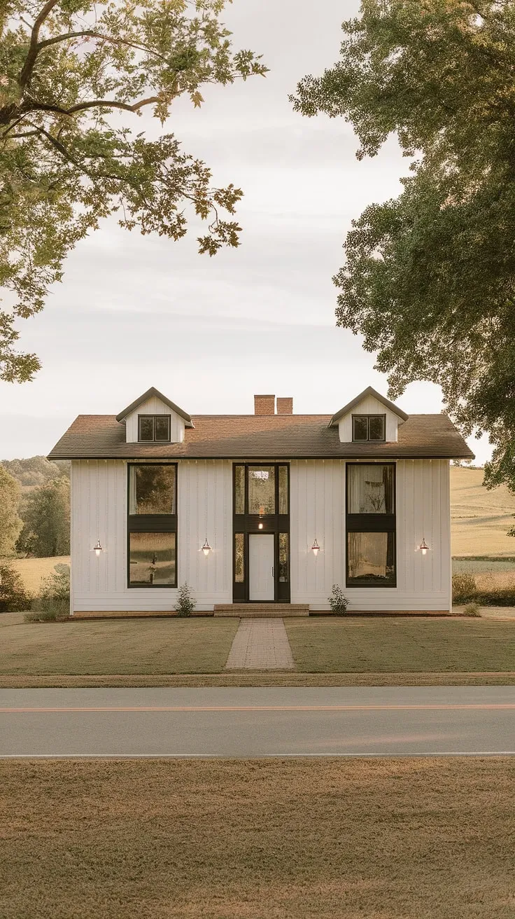 Architectural perfection meets tranquil countryside. This mid-century modern farmhouse, with its clean lines and thoughtful design, offers a serene escape from the everyday. The expansive windows and open layout promise a connection to the breathtaking landscape, creating a home where modern living seamlessly blends with the beauty of nature. A testament to timeless elegance and comfortable living.