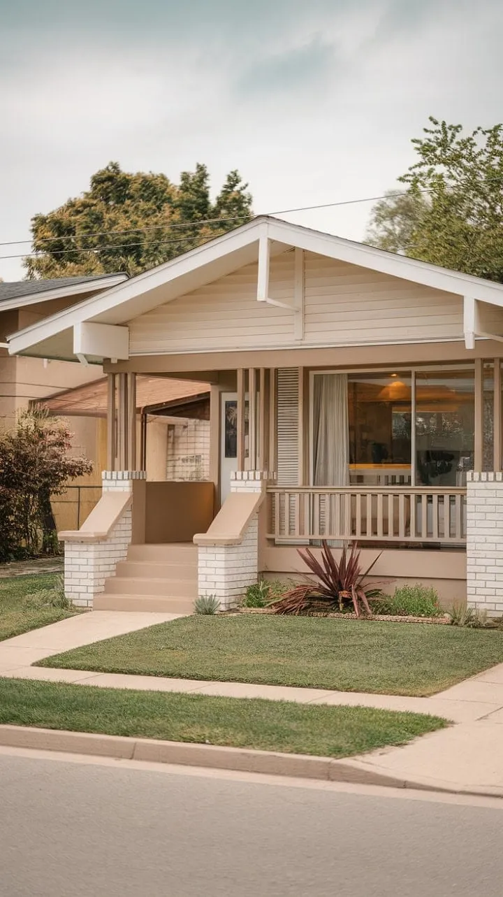 This mid-century gem harmoniously blends architectural elegance with contemporary comfort, featuring an inviting porch and serene landscaping for a tranquil retreat.