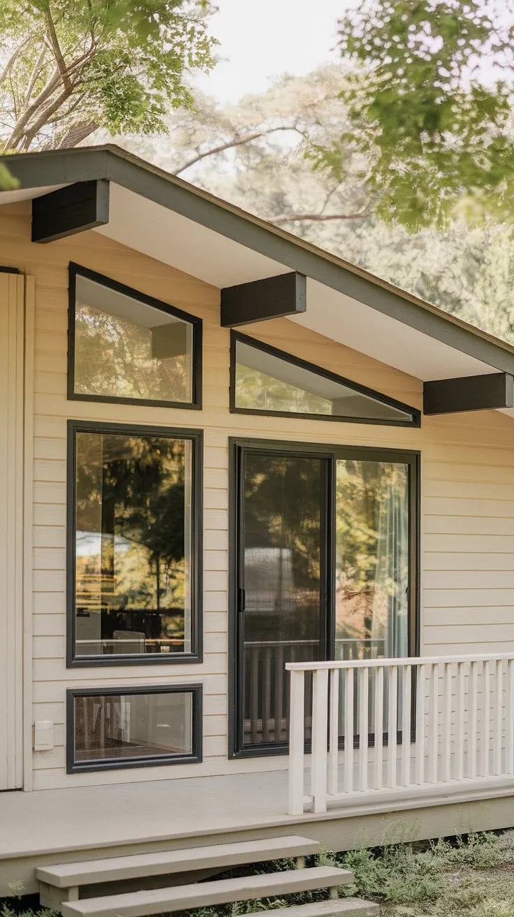 A picture-perfect blend of classic architecture and modern comfort. This beautifully preserved mid-century home, with its warm wooden exterior and expansive windows, invites you to step onto the porch and breathe in the serenity of its leafy surroundings. A true testament to enduring style.