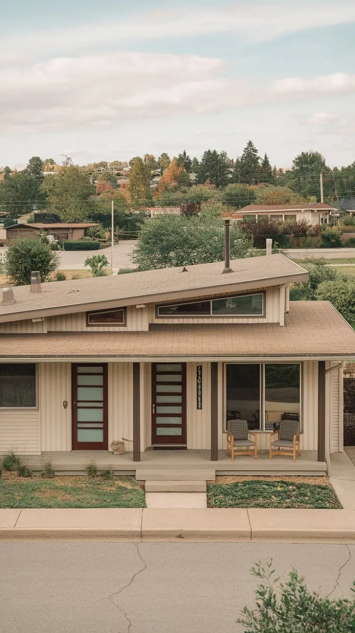 This mid-century modern home exudes understated sophistication and tranquility, seamlessly blending clean lines with curated landscaping to create a serene sanctuary.