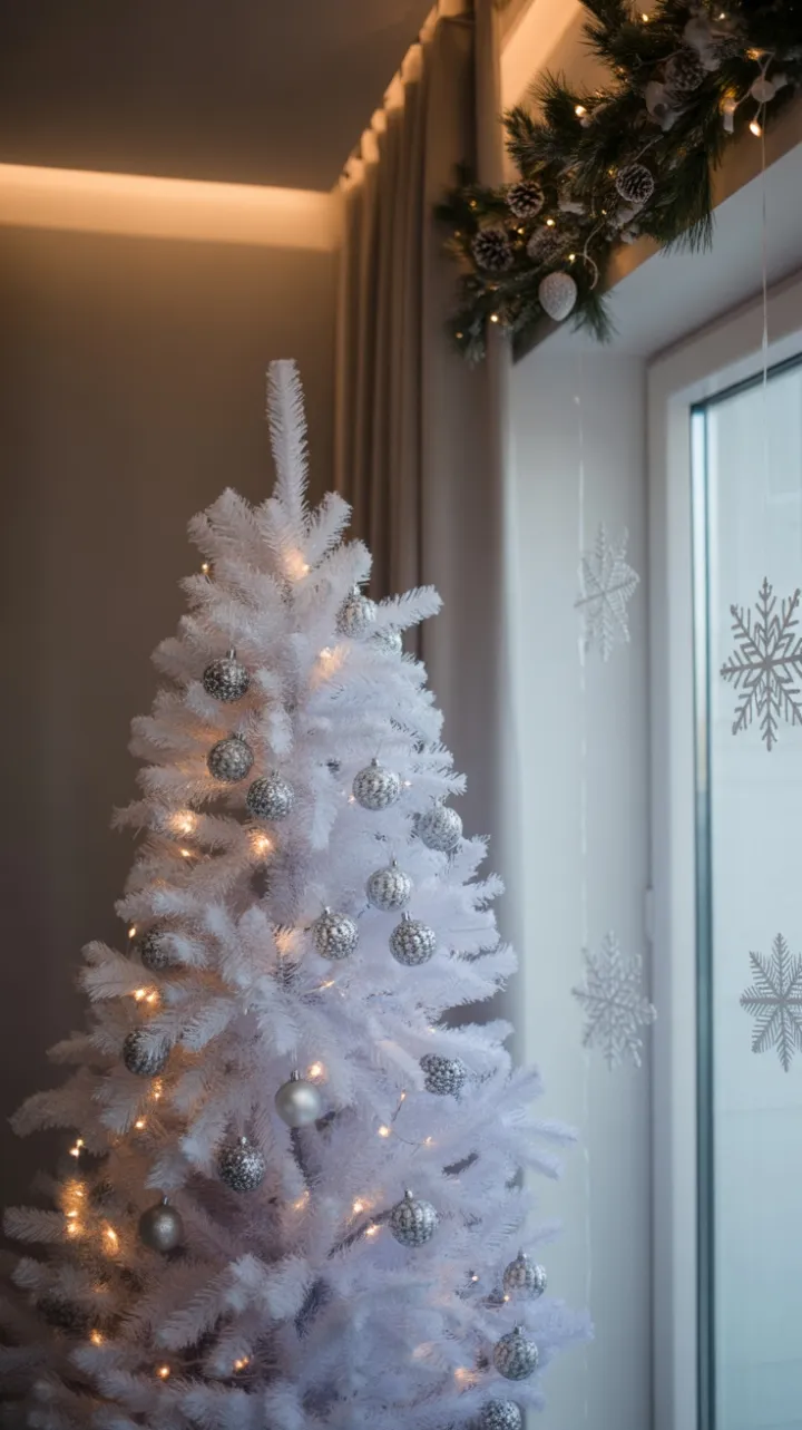 Serene White Christmas in a Modern Minimalist Apartment