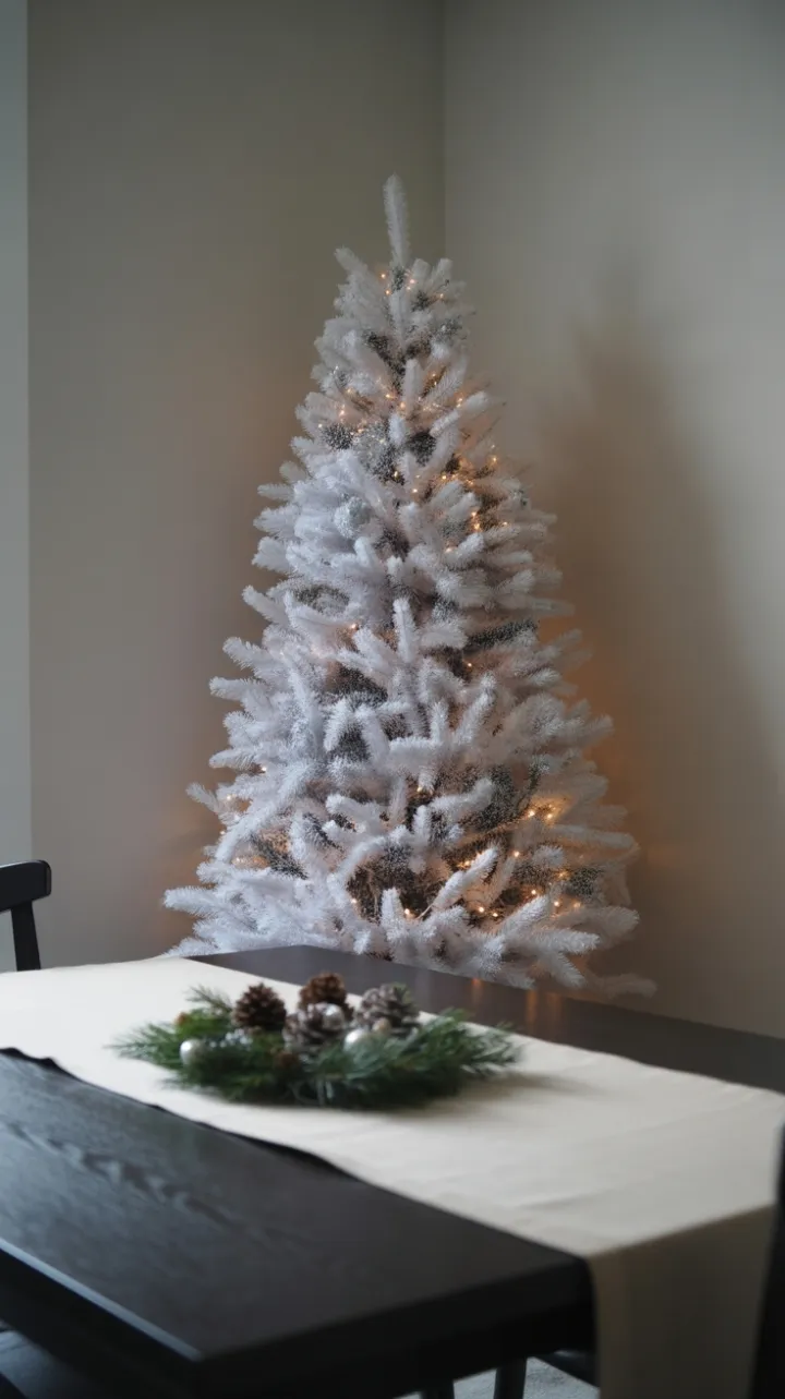 Silent Winter Glow in a Minimalist Dining Room