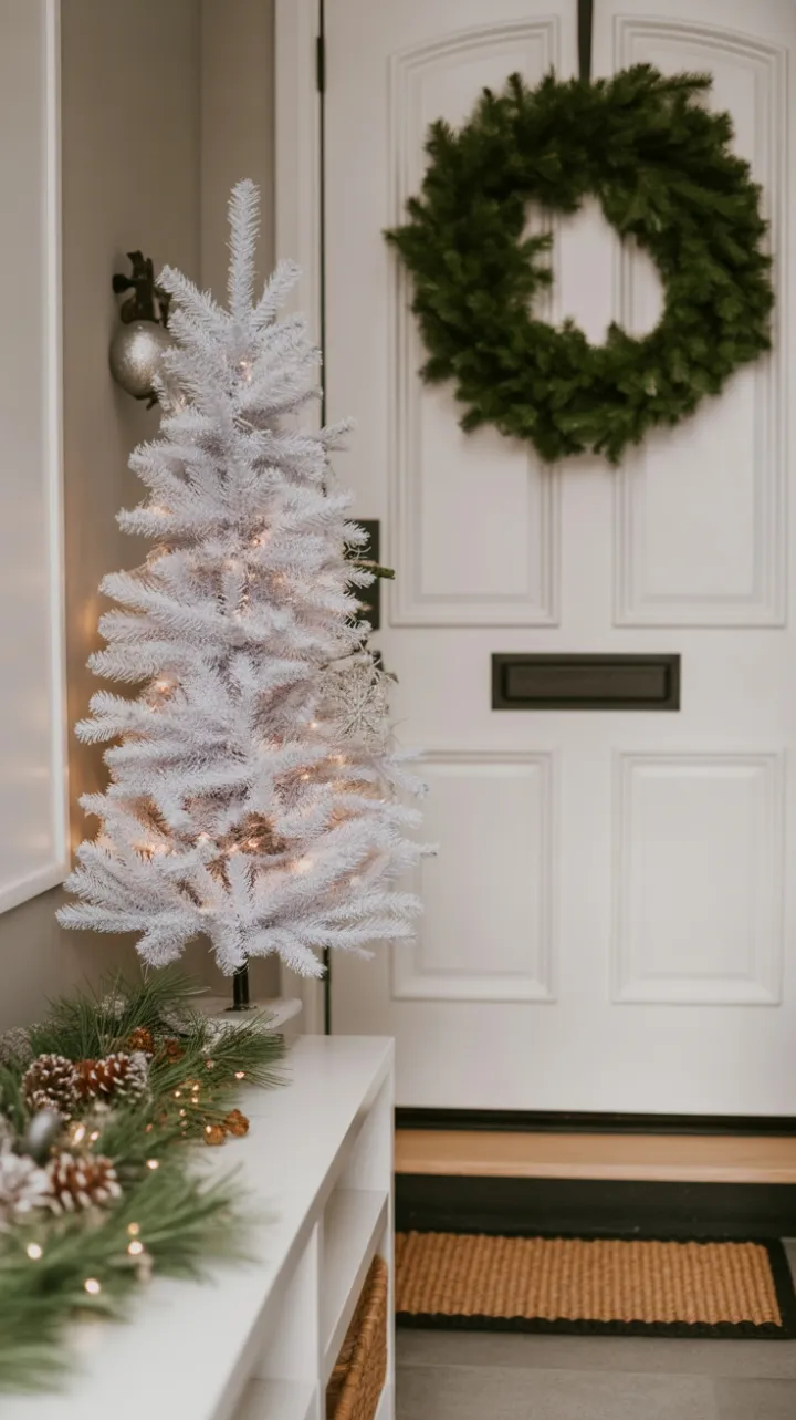 Snow-White Welcome – A Minimalist Holiday Entryway