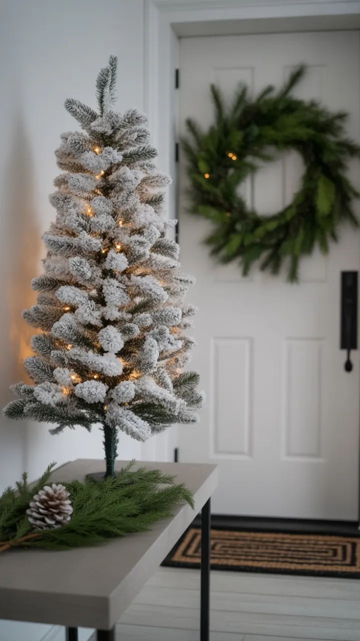 Serene Minimalist Christmas Entryway