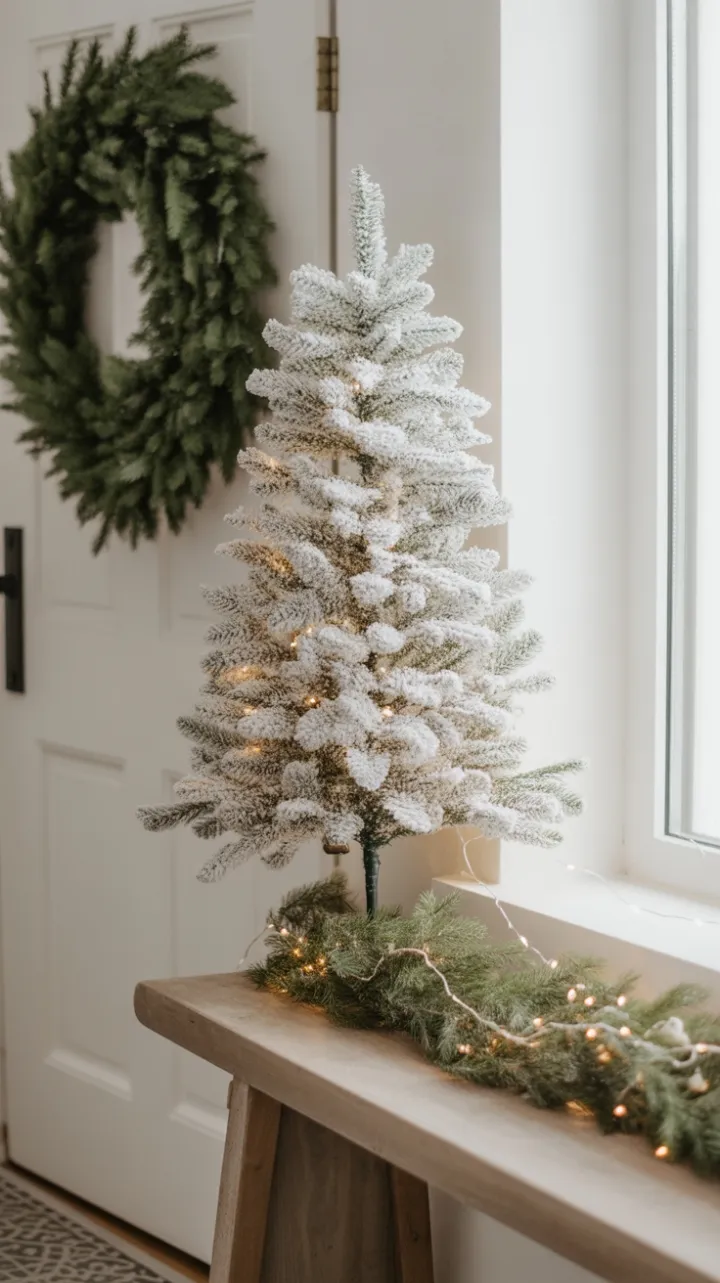 Snow-White Welcome – Minimalist Christmas Entryway