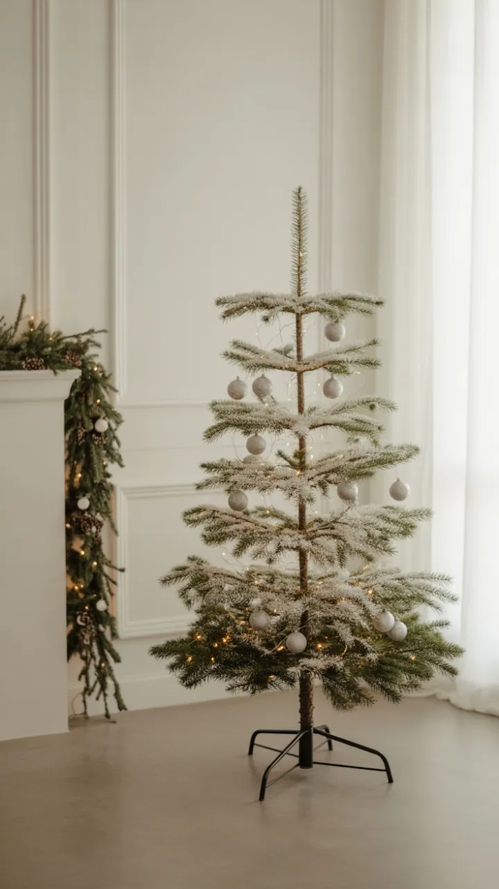 Serene Minimalist Christmas with Slender White Tree
