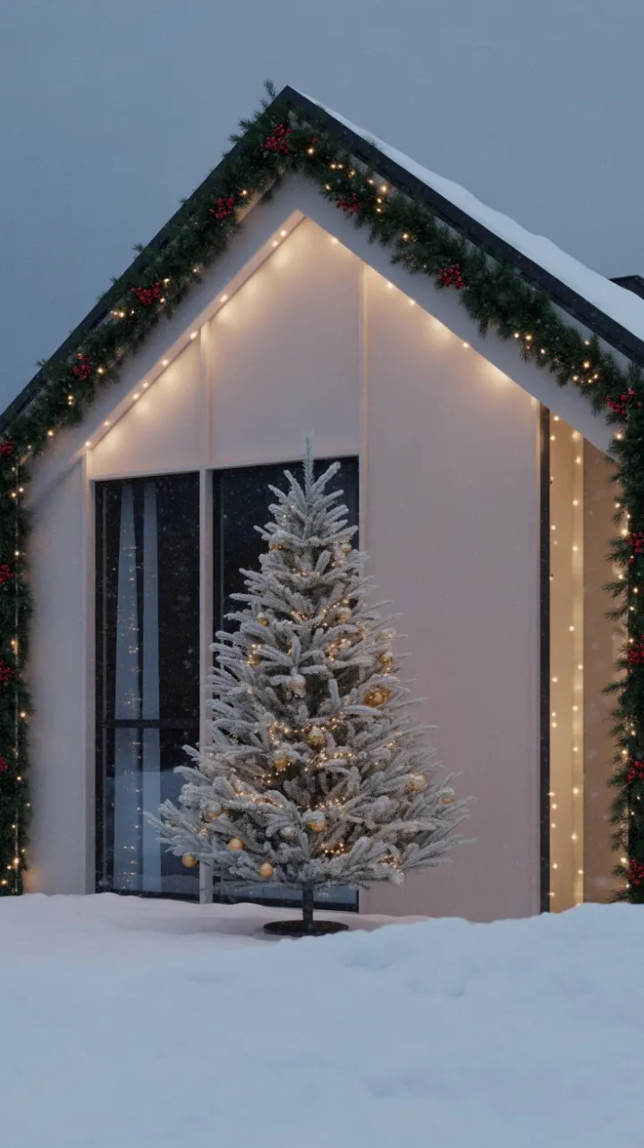 Snow-Kissed Minimalist Christmas House