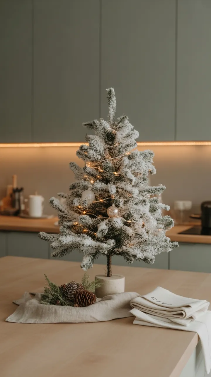 Snow-Kissed Minimalist Christmas Kitchen