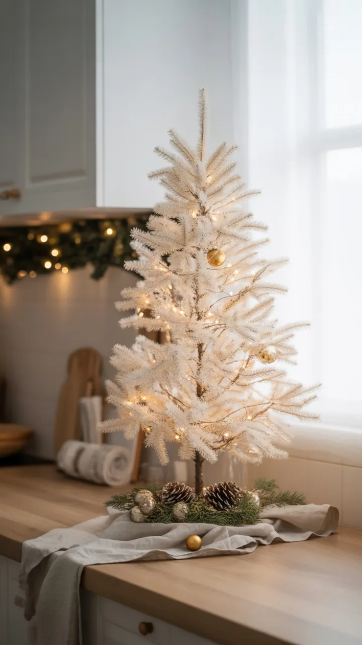 Quiet Morning in a Minimalist Christmas Kitchen