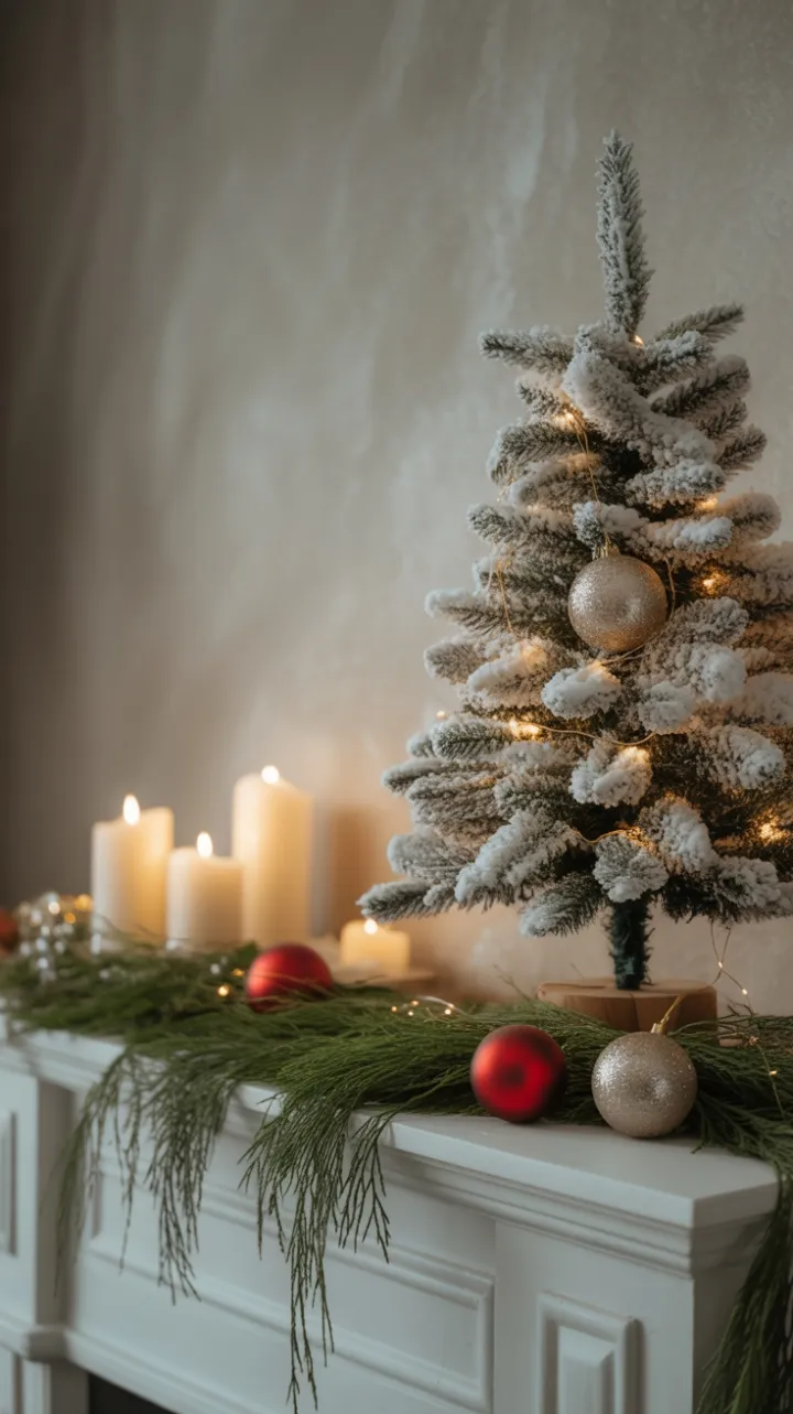 Snow-Kissed Minimalist Mantel