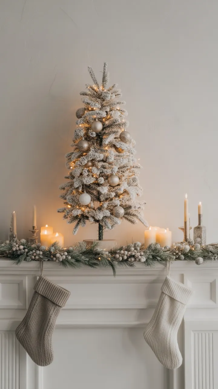 Snow-Kissed Minimalist Mantel