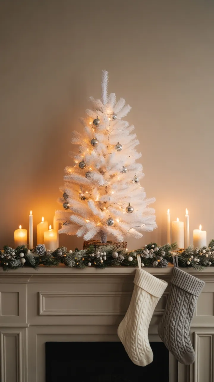 Hushed Holiday Glow Minimalist Christmas Mantel