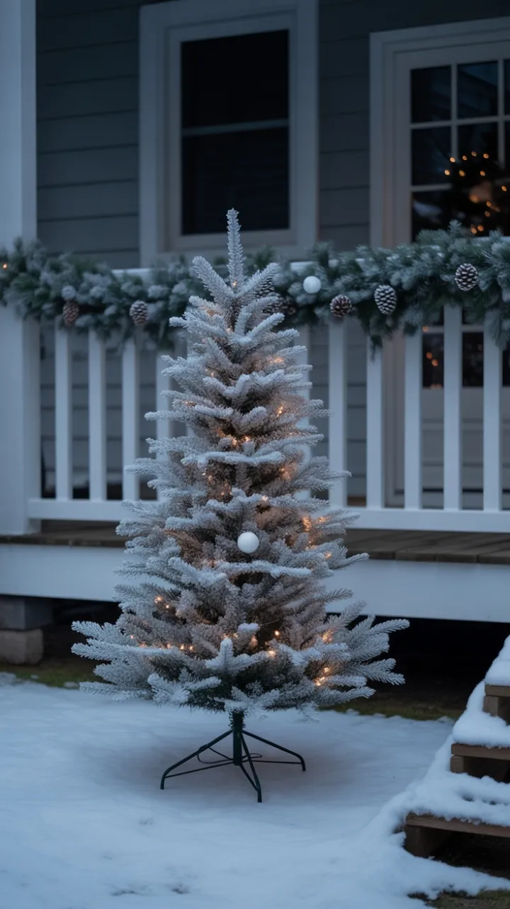 Frosted Minimalist Christmas at Dusk