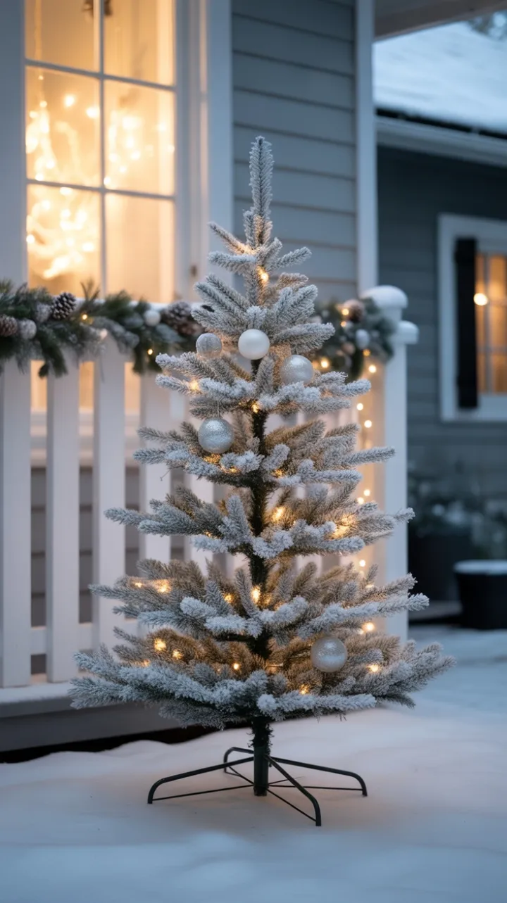 A Quiet White Christmas on a Snowy Porch