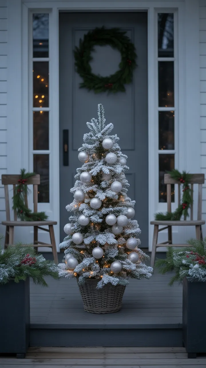 Snow‑Kissed Minimalist Christmas Porch