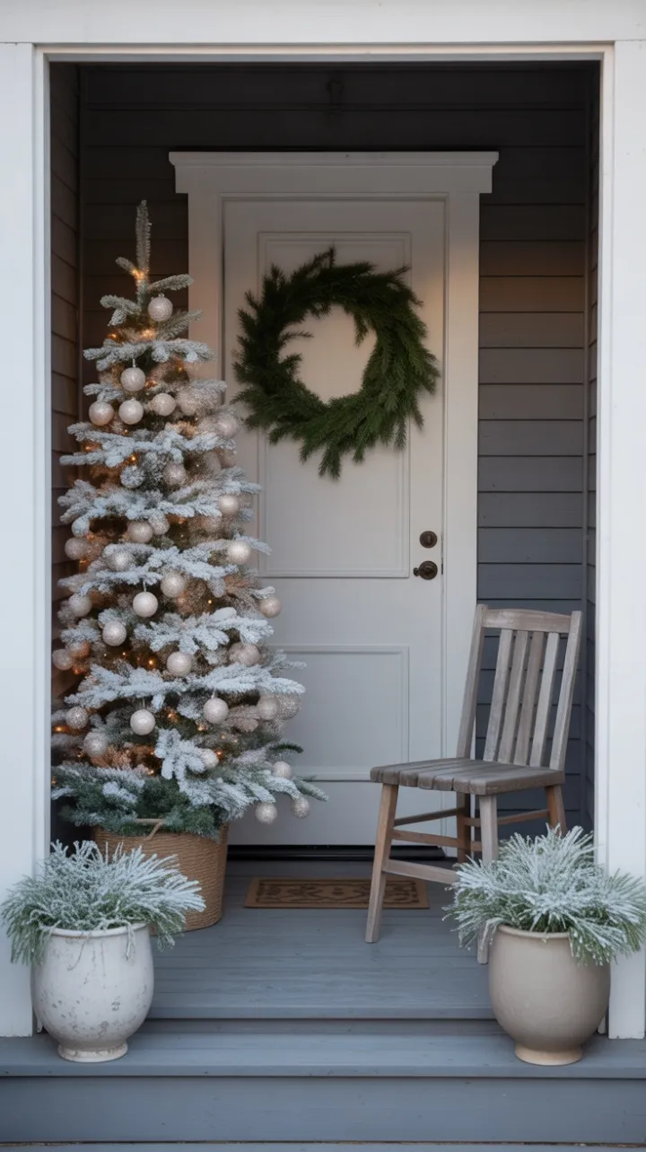 Frost-Kissed Minimalist Christmas Porch