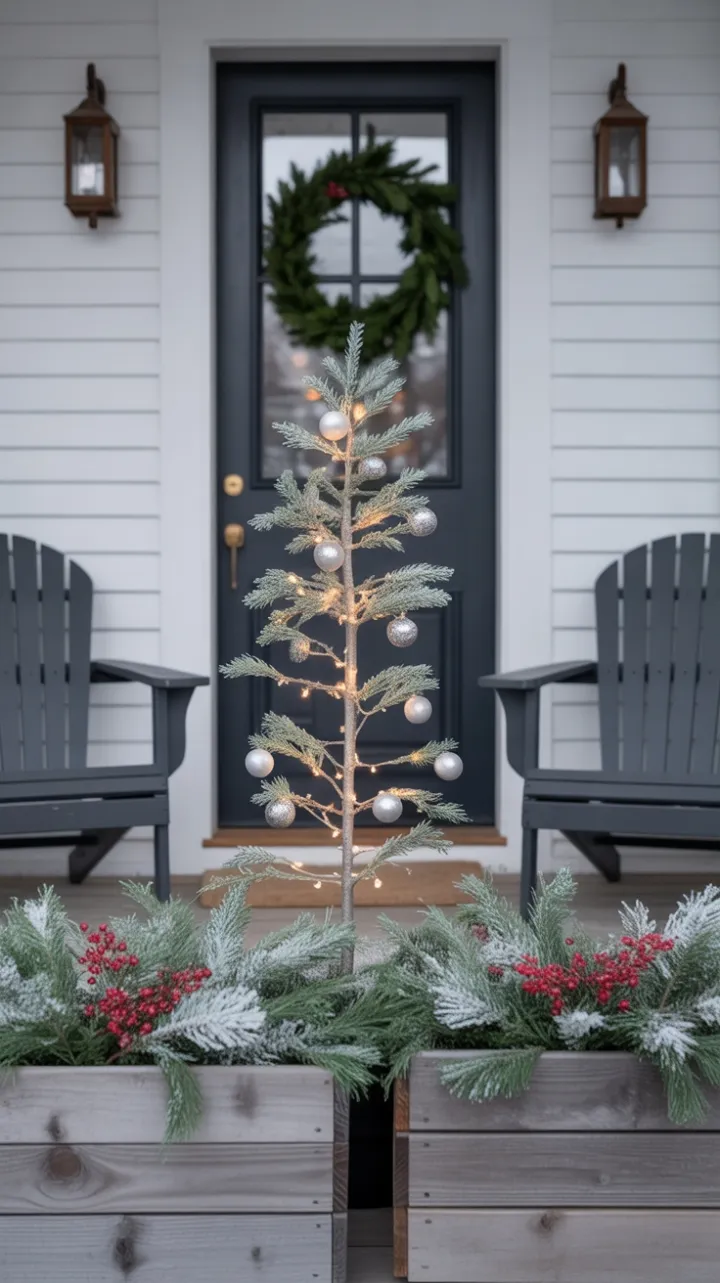 Silent Elegance on a Minimalist Christmas Porch