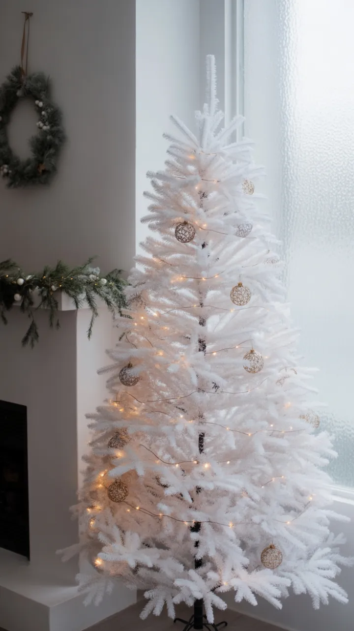 Pure Winter Calm – Minimalist White Christmas Tree