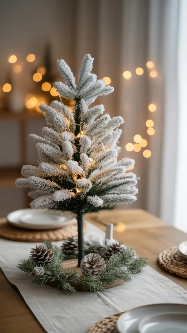 Serene Snow-Kissed Christmas Table