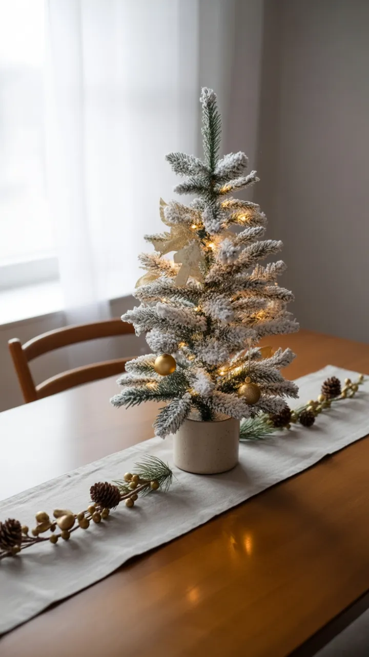Snow-Kissed Minimalist Christmas Table