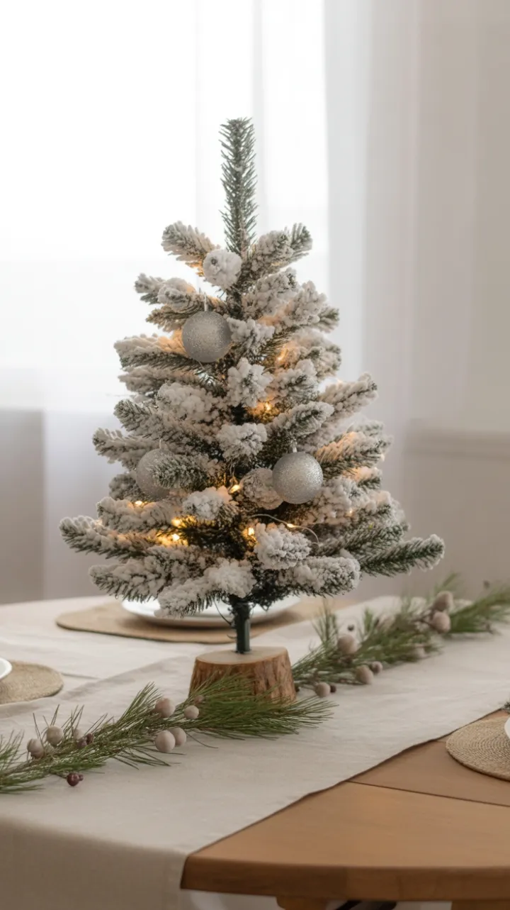 Snow-Kissed Minimalist Holiday Table