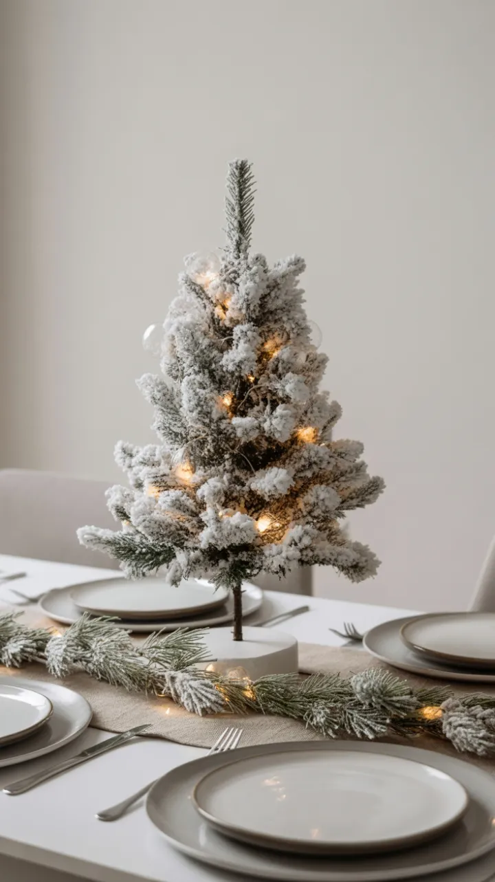Snow-Kissed Minimalist Christmas Table